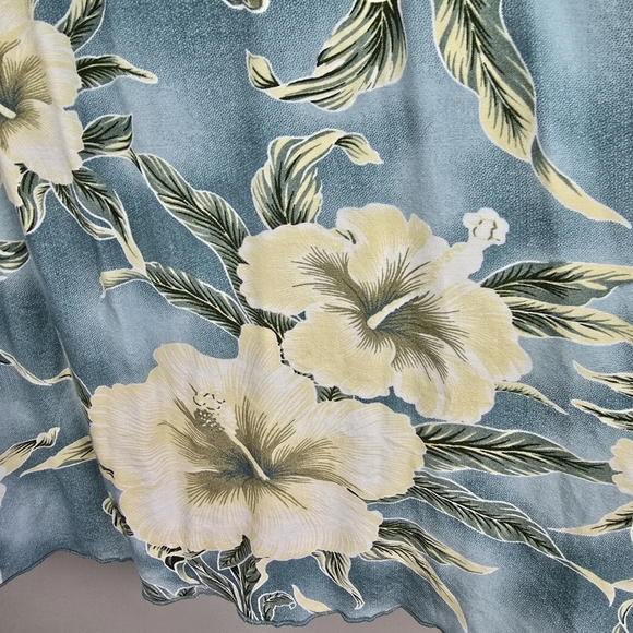 HAWAII Strapless‎ Halter Floral Tropical Dress Blue Womens Size L Beachy Boho - Picture 8 of 13